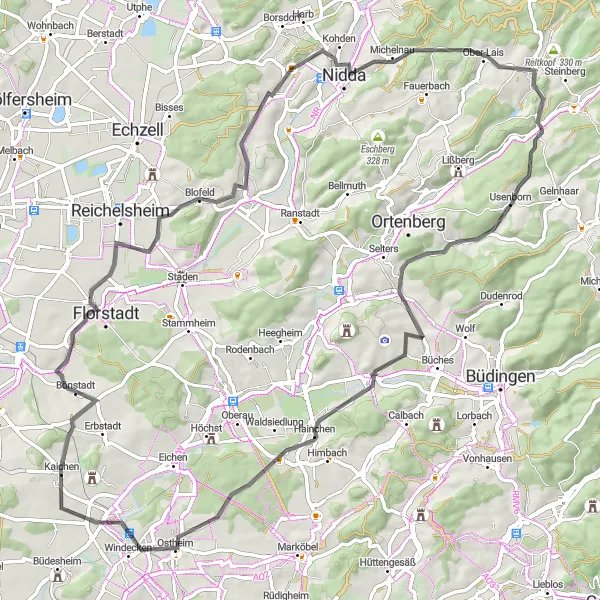 Karten-Miniaturansicht der Radinspiration "Rund um Hirzenhain - Auf der Straße des Radsports" in Darmstadt, Germany. Erstellt vom Tarmacs.app-Routenplaner für Radtouren