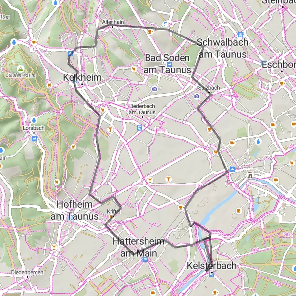 Map miniature of "Main River Explorer" cycling inspiration in Darmstadt, Germany. Generated by Tarmacs.app cycling route planner
