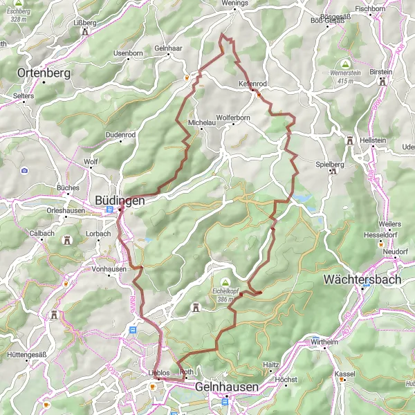 Karten-Miniaturansicht der Radinspiration "Abenteuerlicher Ritt: Wilder Stein und Herzberg" in Darmstadt, Germany. Erstellt vom Tarmacs.app-Routenplaner für Radtouren