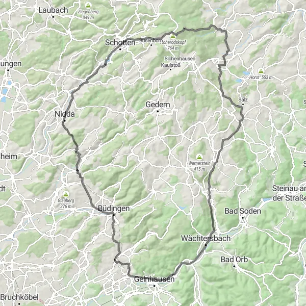 Karten-Miniaturansicht der Radinspiration "Rund um den Wilden Stein" in Darmstadt, Germany. Erstellt vom Tarmacs.app-Routenplaner für Radtouren