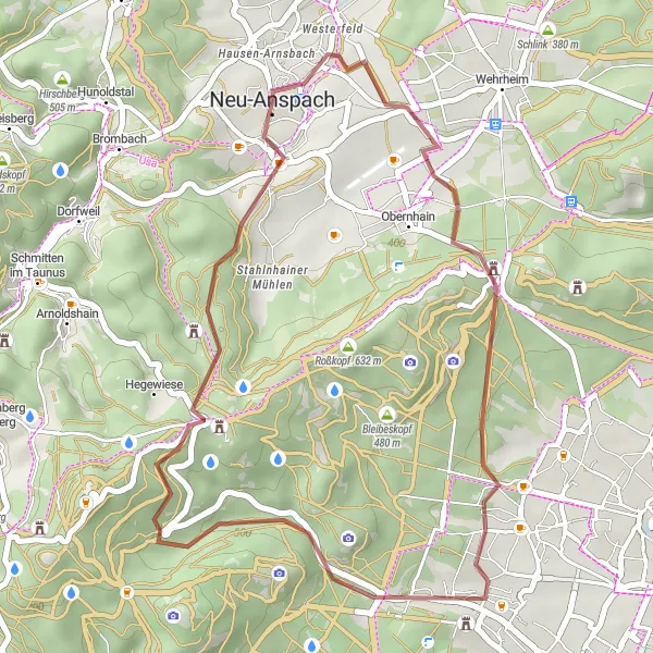 Karten-Miniaturansicht der Radinspiration "Kulturelle Entdeckungstour auf dem Gravelbike" in Darmstadt, Germany. Erstellt vom Tarmacs.app-Routenplaner für Radtouren