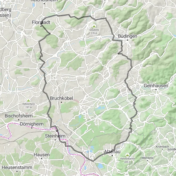 Karten-Miniaturansicht der Radinspiration "Hügelige Straßentour durch die Natur" in Darmstadt, Germany. Erstellt vom Tarmacs.app-Routenplaner für Radtouren