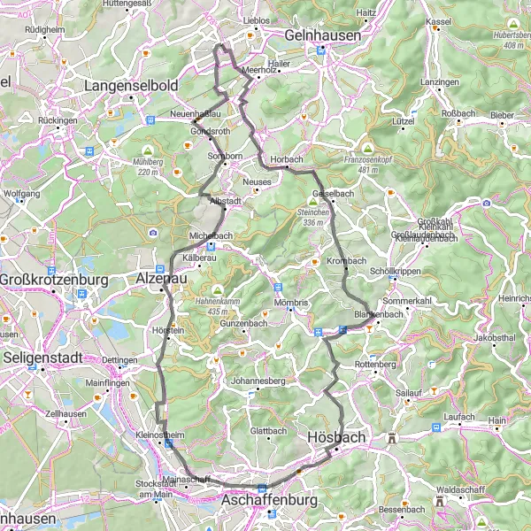 Map miniature of "The Countryside Explorer" cycling inspiration in Darmstadt, Germany. Generated by Tarmacs.app cycling route planner