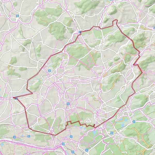 Map miniature of "Gravel Ride to Oberdorfelden and Burg Ronneburg via Langenselbold" cycling inspiration in Darmstadt, Germany. Generated by Tarmacs.app cycling route planner