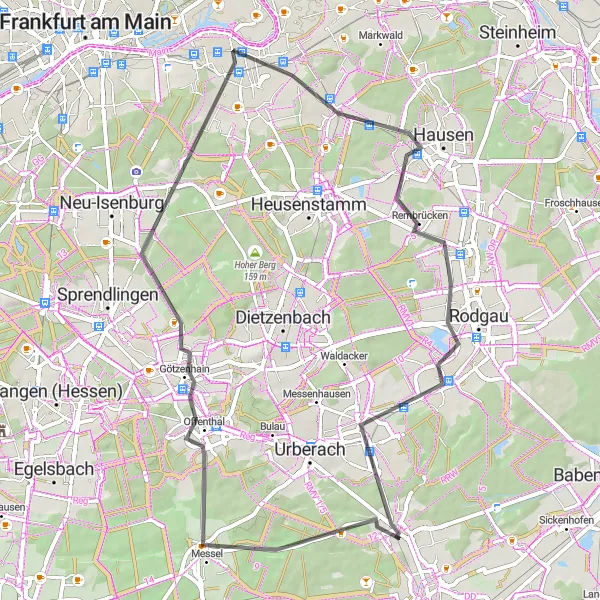Karten-Miniaturansicht der Radinspiration "Historische Highlights Fahrradrunde" in Darmstadt, Germany. Erstellt vom Tarmacs.app-Routenplaner für Radtouren