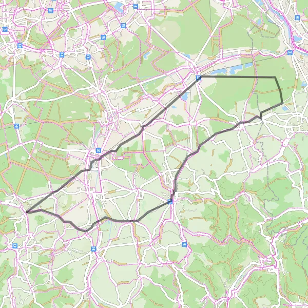 Map miniature of "Dieburg to Gasthaus 'Zur Sonne'" cycling inspiration in Darmstadt, Germany. Generated by Tarmacs.app cycling route planner