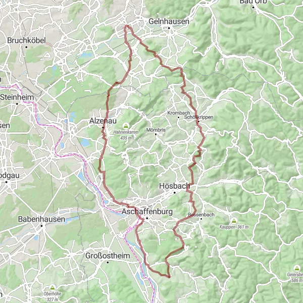 Map miniature of "The Gravel Adventure" cycling inspiration in Darmstadt, Germany. Generated by Tarmacs.app cycling route planner