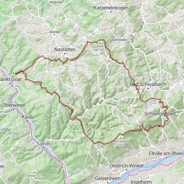 Karten-Miniaturansicht der Radinspiration "Taunus Entdecker Tour" in Darmstadt, Germany. Erstellt vom Tarmacs.app-Routenplaner für Radtouren