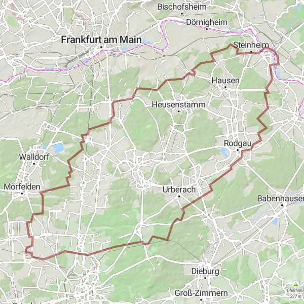 Map miniature of "Castle Tour and Natural Wonders" cycling inspiration in Darmstadt, Germany. Generated by Tarmacs.app cycling route planner