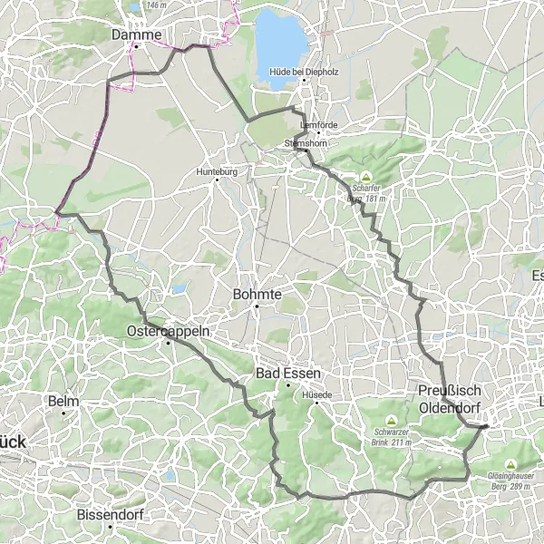 Map miniature of "The Ultimate Adventure" cycling inspiration in Detmold, Germany. Generated by Tarmacs.app cycling route planner