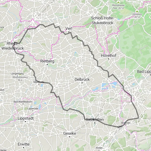 Karten-Miniaturansicht der Radinspiration "Abwechslungsreiche Radtour durch Detmold" in Detmold, Germany. Erstellt vom Tarmacs.app-Routenplaner für Radtouren