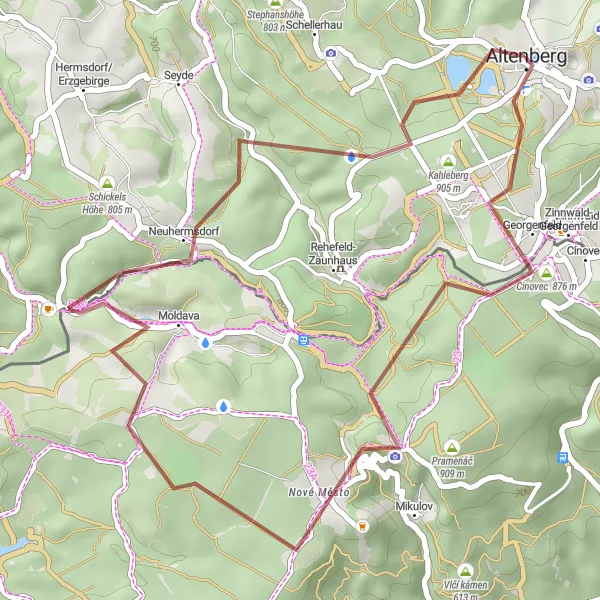 Karten-Miniaturansicht der Radinspiration "Gravelroute Altenberg - Moldava" in Dresden, Germany. Erstellt vom Tarmacs.app-Routenplaner für Radtouren