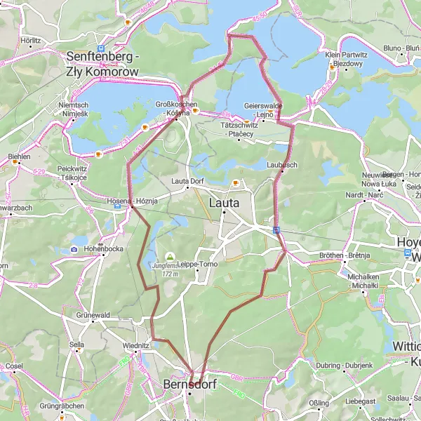 Map miniature of "Scenic Bernsdorf Exploration" cycling inspiration in Dresden, Germany. Generated by Tarmacs.app cycling route planner