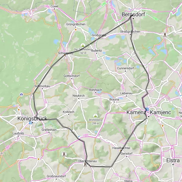 Map miniature of "The Historic Journey" cycling inspiration in Dresden, Germany. Generated by Tarmacs.app cycling route planner