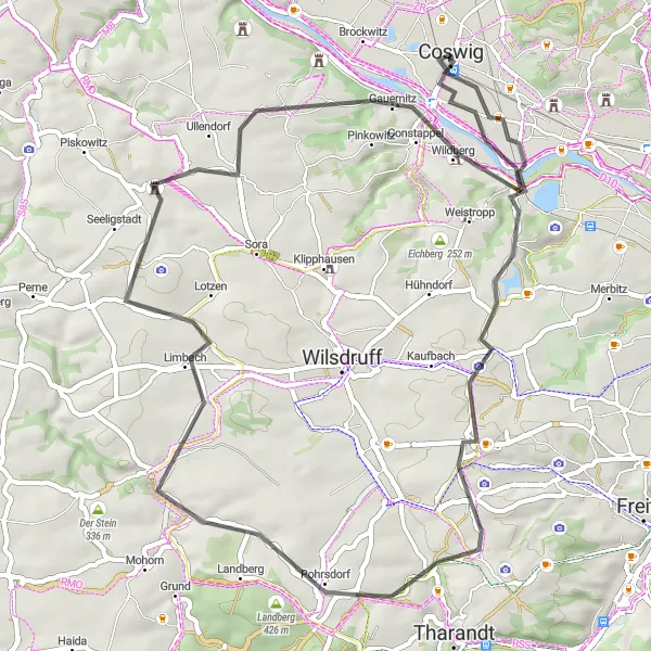 Karten-Miniaturansicht der Radinspiration "Roadtrip durch malerische Landschaften" in Dresden, Germany. Erstellt vom Tarmacs.app-Routenplaner für Radtouren