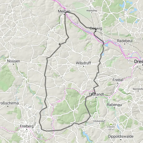 Karten-Miniaturansicht der Radinspiration "Roadtrip zu historischen Schätzen" in Dresden, Germany. Erstellt vom Tarmacs.app-Routenplaner für Radtouren