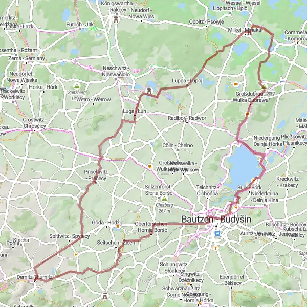 Map miniature of "Hill Climbing Challenge" cycling inspiration in Dresden, Germany. Generated by Tarmacs.app cycling route planner