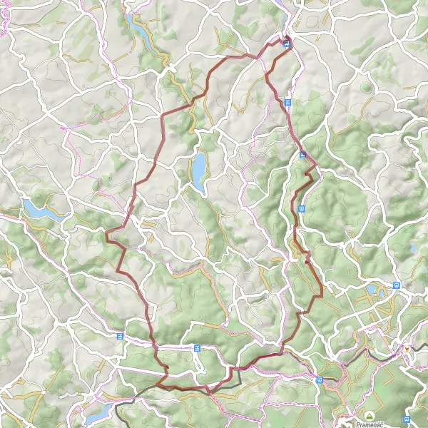 Map miniature of "Dippoldiswalde Gravel Experience" cycling inspiration in Dresden, Germany. Generated by Tarmacs.app cycling route planner