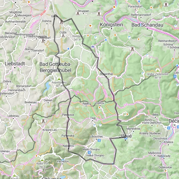 Karten-Miniaturansicht der Radinspiration "Entdecken Sie das Erzgebirge" in Dresden, Germany. Erstellt vom Tarmacs.app-Routenplaner für Radtouren