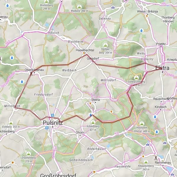 Map miniature of "Scenic Ride to Schwedenstein" cycling inspiration in Dresden, Germany. Generated by Tarmacs.app cycling route planner