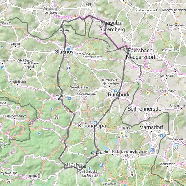 Map miniature of "Neusalza-Spremberg Loop" cycling inspiration in Dresden, Germany. Generated by Tarmacs.app cycling route planner