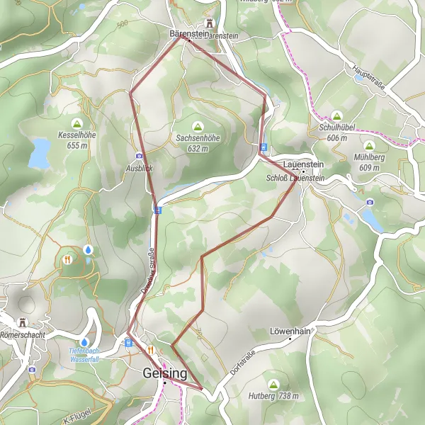 Karten-Miniaturansicht der Radinspiration "Kurze Graveltour durch die landschaftlichen Highlights" in Dresden, Germany. Erstellt vom Tarmacs.app-Routenplaner für Radtouren