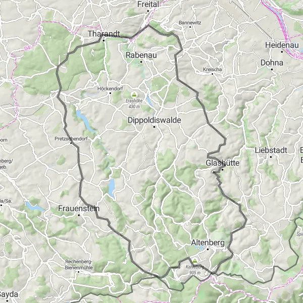 Karten-Miniaturansicht der Radinspiration "Roadtour Richtung Rocky Mountains" in Dresden, Germany. Erstellt vom Tarmacs.app-Routenplaner für Radtouren