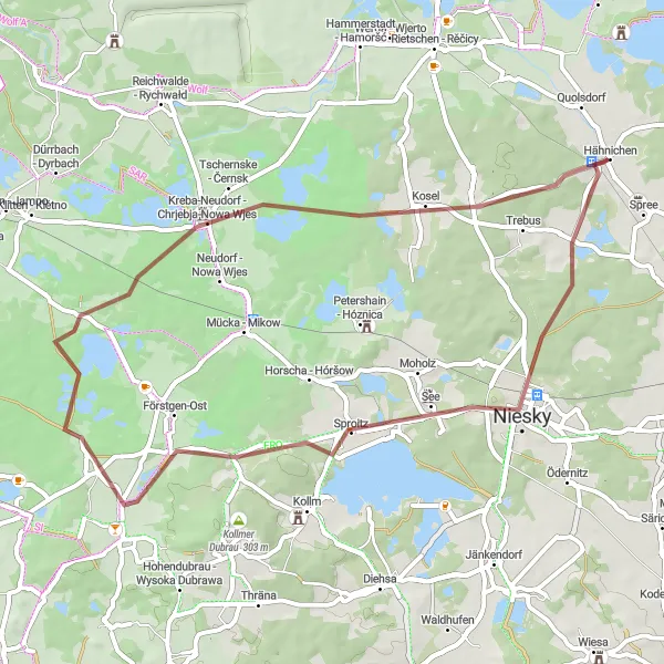 Karten-Miniaturansicht der Radinspiration "Durch die Oberlausitz" in Dresden, Germany. Erstellt vom Tarmacs.app-Routenplaner für Radtouren