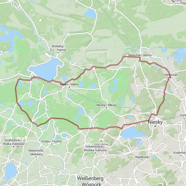 Map miniature of "The Sproitz Challenge" cycling inspiration in Dresden, Germany. Generated by Tarmacs.app cycling route planner