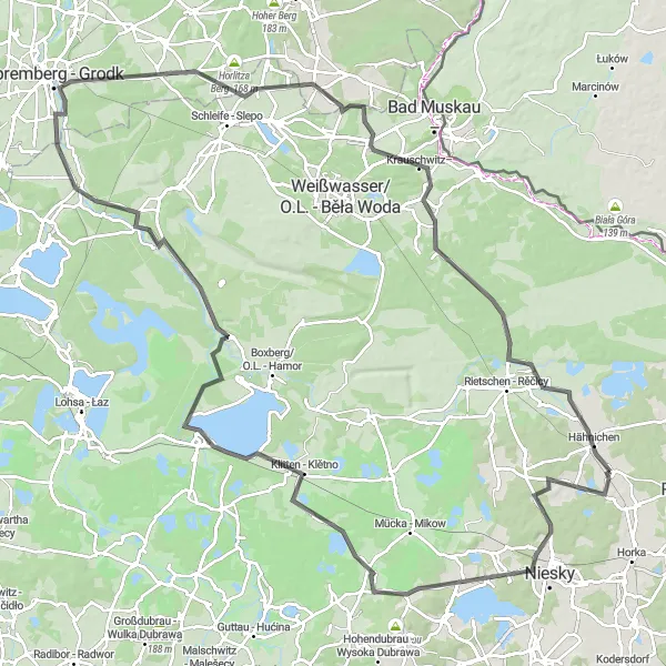 Karten-Miniaturansicht der Radinspiration "Radroute von Hähnichen nach Spremberg" in Dresden, Germany. Erstellt vom Tarmacs.app-Routenplaner für Radtouren