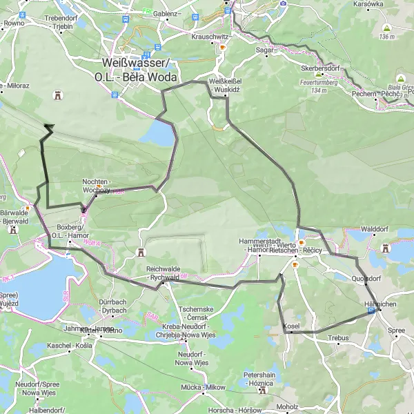 Karten-Miniaturansicht der Radinspiration "Lausitzer Höhenroute" in Dresden, Germany. Erstellt vom Tarmacs.app-Routenplaner für Radtouren