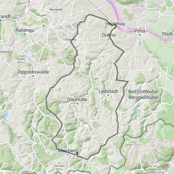 Karten-Miniaturansicht der Radinspiration "Historische Entdeckungsreise durch das Erzgebirge" in Dresden, Germany. Erstellt vom Tarmacs.app-Routenplaner für Radtouren