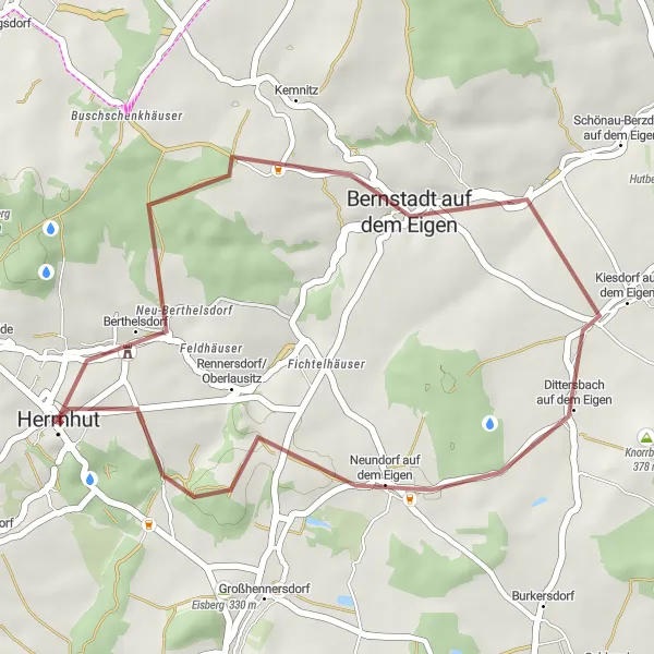 Map miniature of "Nature and Serenity" cycling inspiration in Dresden, Germany. Generated by Tarmacs.app cycling route planner