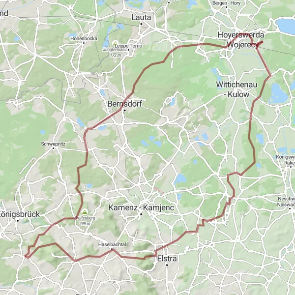 Karten-Miniaturansicht der Radinspiration "Gravel-Runde von Höckendorf nach Hoyerswerda" in Dresden, Germany. Erstellt vom Tarmacs.app-Routenplaner für Radtouren