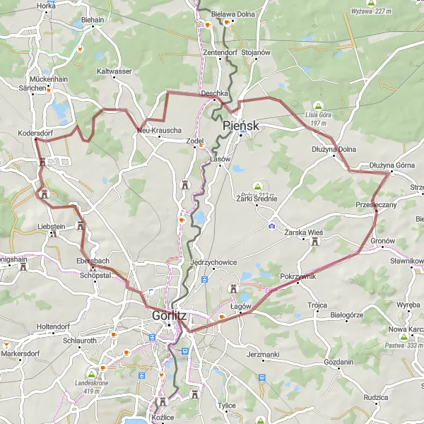 Karten-Miniaturansicht der Radinspiration "Schöpstal Rundweg" in Dresden, Germany. Erstellt vom Tarmacs.app-Routenplaner für Radtouren
