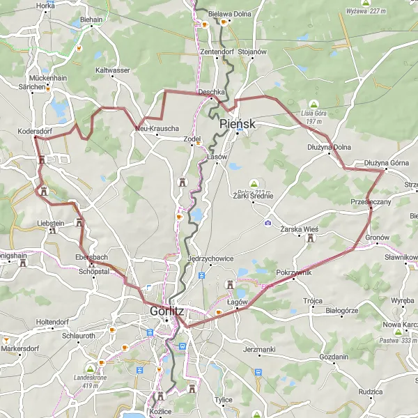 Map miniature of "Countryside Scenic Gravel Loop" cycling inspiration in Dresden, Germany. Generated by Tarmacs.app cycling route planner