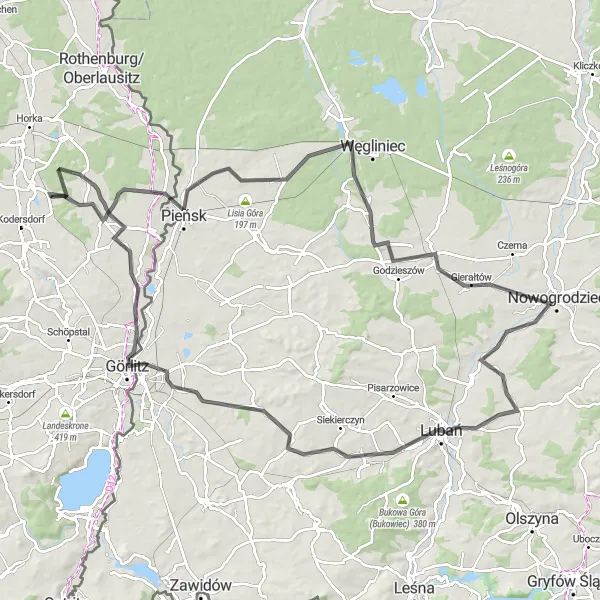 Map miniature of "Forest and Countryside Road Loop" cycling inspiration in Dresden, Germany. Generated by Tarmacs.app cycling route planner