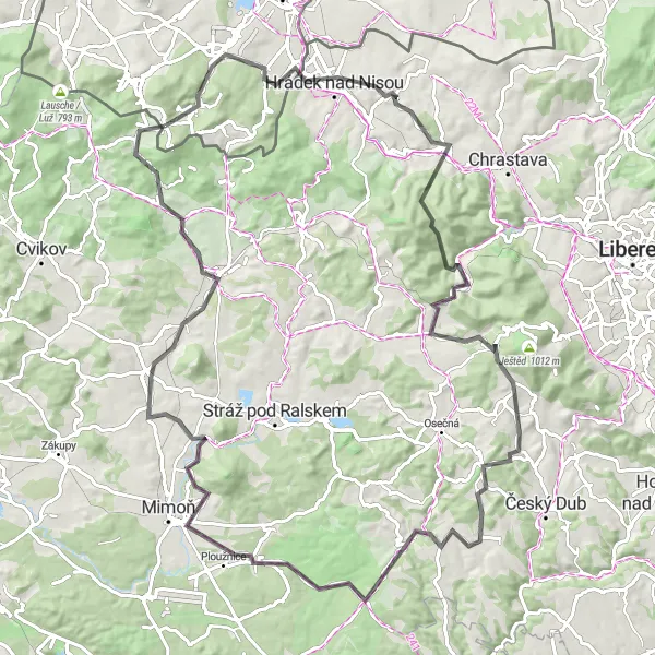 Karten-Miniaturansicht der Radinspiration "Die Bergtour um Oybin" in Dresden, Germany. Erstellt vom Tarmacs.app-Routenplaner für Radtouren