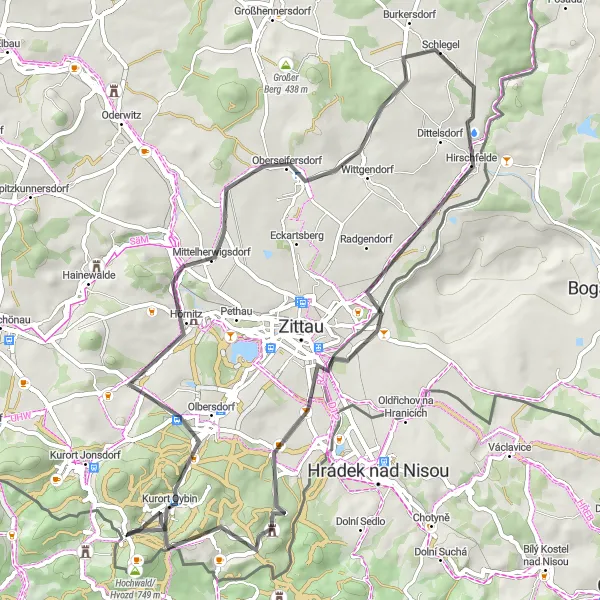 Karten-Miniaturansicht der Radinspiration "Malersiche Radtour über 56 km" in Dresden, Germany. Erstellt vom Tarmacs.app-Routenplaner für Radtouren
