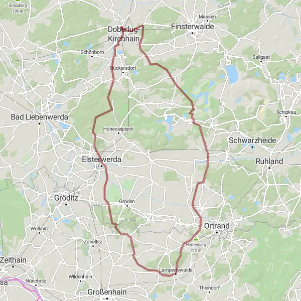 Karten-Miniaturansicht der Radinspiration "Gravel-Tour durch die Niederlausitz" in Dresden, Germany. Erstellt vom Tarmacs.app-Routenplaner für Radtouren