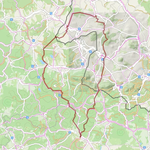 Map miniature of "Scenic Gravel Tour through Beautiful Landscapes" cycling inspiration in Dresden, Germany. Generated by Tarmacs.app cycling route planner