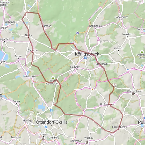 Karten-Miniaturansicht der Radinspiration "Gravel-Tour um Dresden" in Dresden, Germany. Erstellt vom Tarmacs.app-Routenplaner für Radtouren