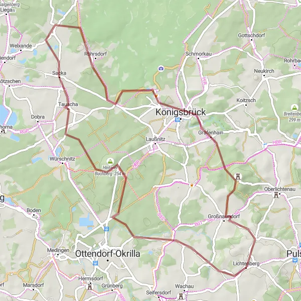 Map miniature of "Lichtenberg - Schmalzberg Round Trip" cycling inspiration in Dresden, Germany. Generated by Tarmacs.app cycling route planner