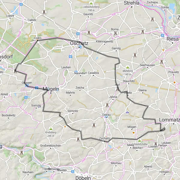 Karten-Miniaturansicht der Radinspiration "Abenteuerliche Fahrradtour nach Staucha" in Dresden, Germany. Erstellt vom Tarmacs.app-Routenplaner für Radtouren