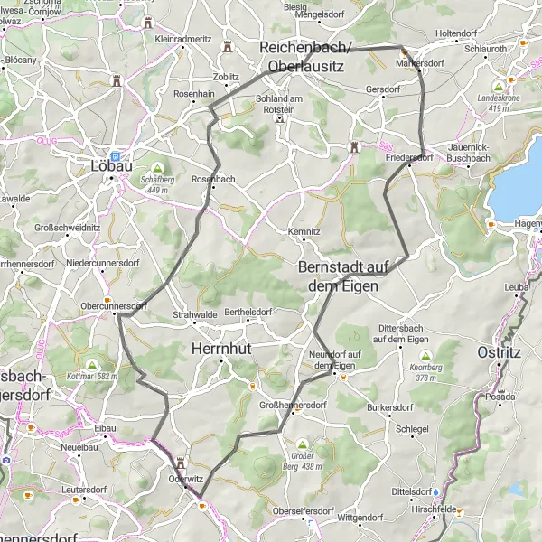 Map miniature of "The Road Warrior" cycling inspiration in Dresden, Germany. Generated by Tarmacs.app cycling route planner