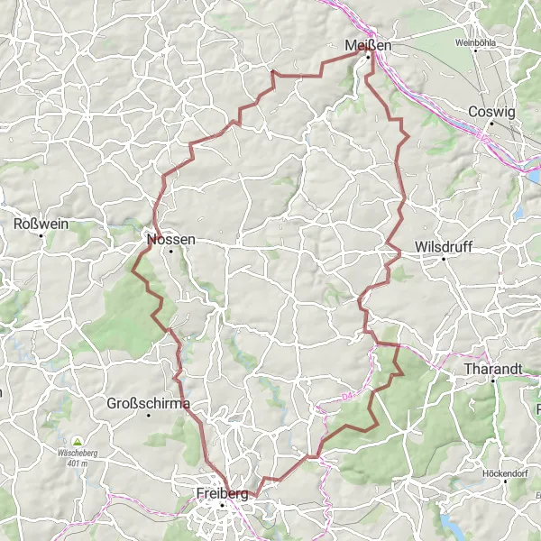 Map miniature of "Challenging Ridges and Historic Gems" cycling inspiration in Dresden, Germany. Generated by Tarmacs.app cycling route planner