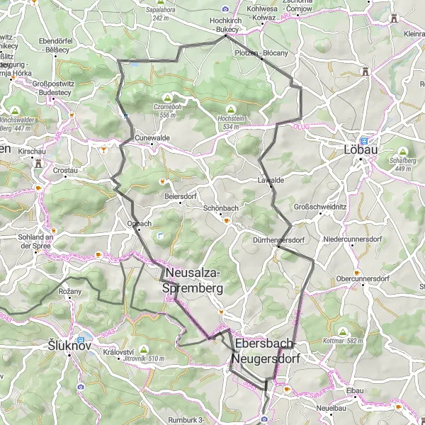 Map miniature of "Scenic Countryside Exploration" cycling inspiration in Dresden, Germany. Generated by Tarmacs.app cycling route planner