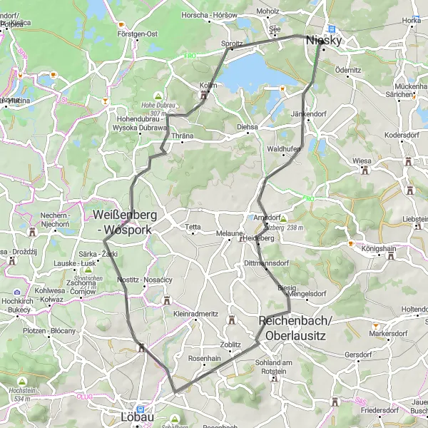 Karten-Miniaturansicht der Radinspiration "Kultur und Natur entlang der Straße" in Dresden, Germany. Erstellt vom Tarmacs.app-Routenplaner für Radtouren
