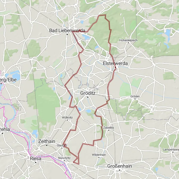Karten-Miniaturansicht der Radinspiration "Abenteuerliche Gravel-Tour durch die Natur" in Dresden, Germany. Erstellt vom Tarmacs.app-Routenplaner für Radtouren