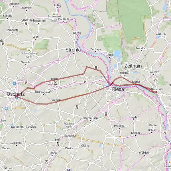 Karten-Miniaturansicht der Radinspiration "Durch Wald und Wiesen zu den Weinbergen" in Dresden, Germany. Erstellt vom Tarmacs.app-Routenplaner für Radtouren